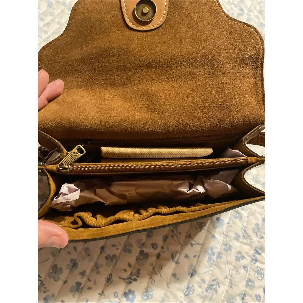 PATRICIA NASH PORCILI P799261X CROSSBODY WITH CARD CASE DUST BAG HAZELNUT NWT